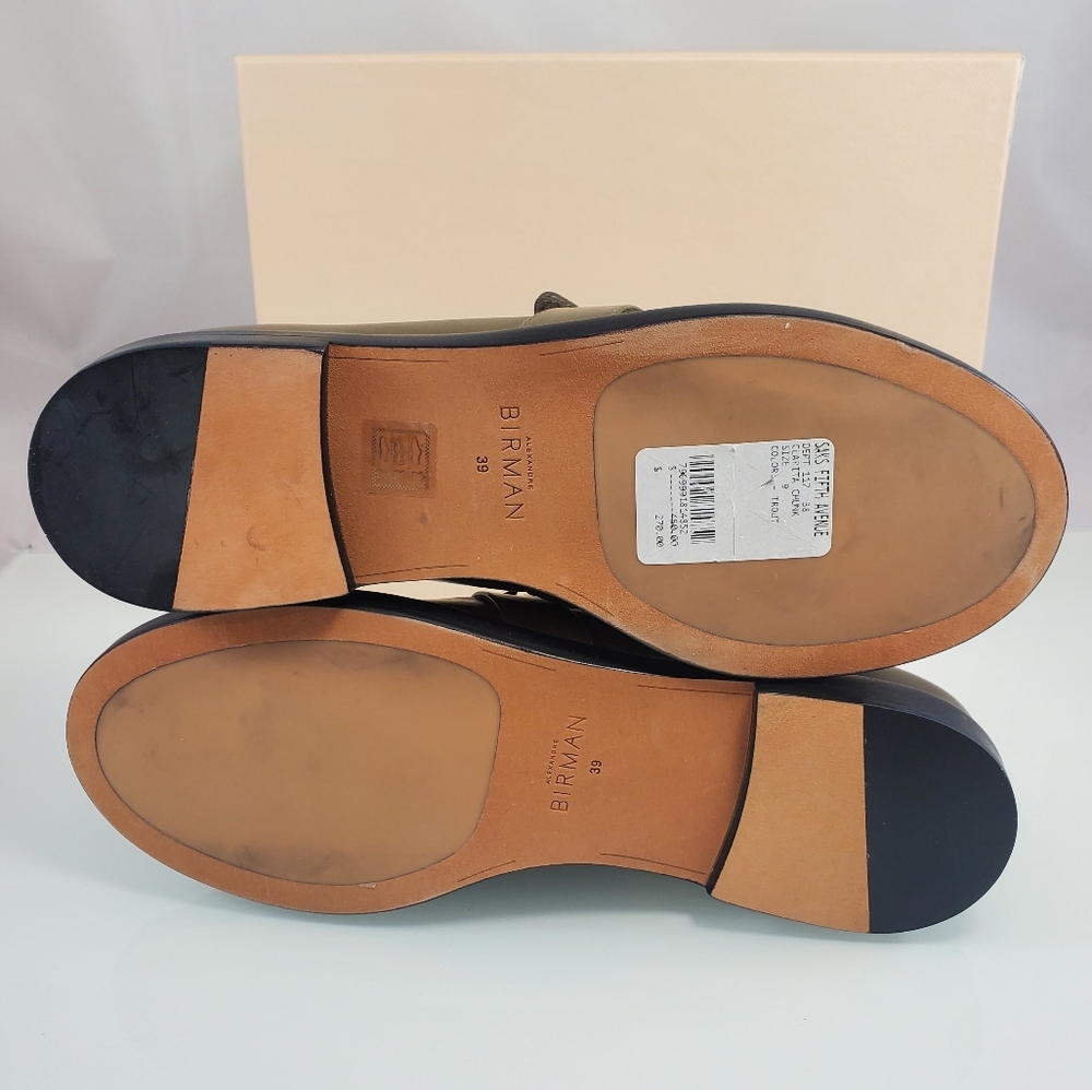 NWT$450 ALEXANDRE BIRMAN Clarita Chunky Leather Loafers In Trout color Sz 39 (9) - Picture 13 of 16